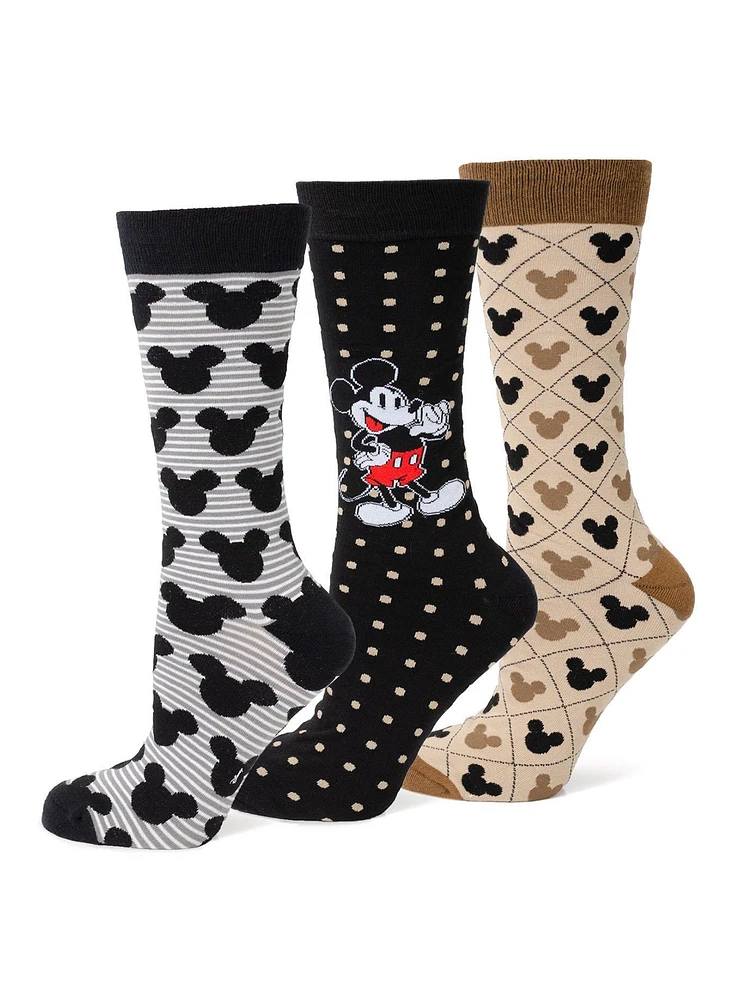 Disney Mickey Mouse Patterned 3-Pair Socks