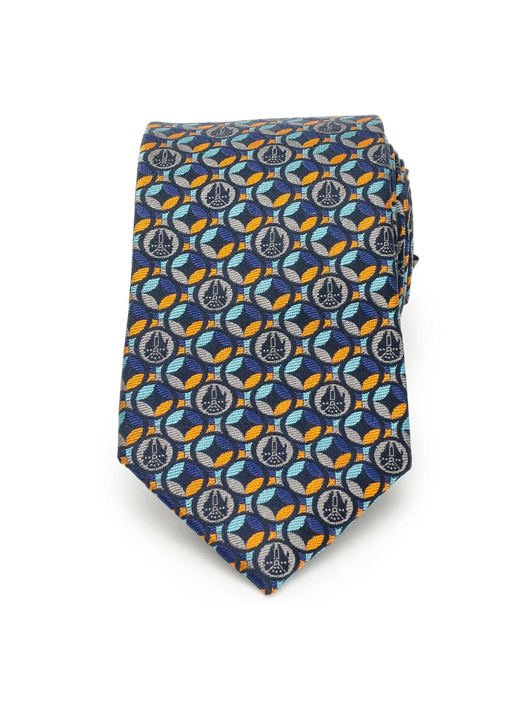 Star Wars Millennium Falcon Motif Navy Blue Men's Tie