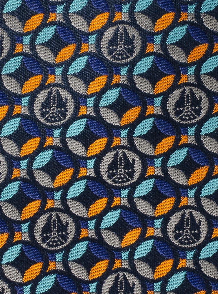 Star Wars Millennium Falcon Motif Navy Blue Men's Tie