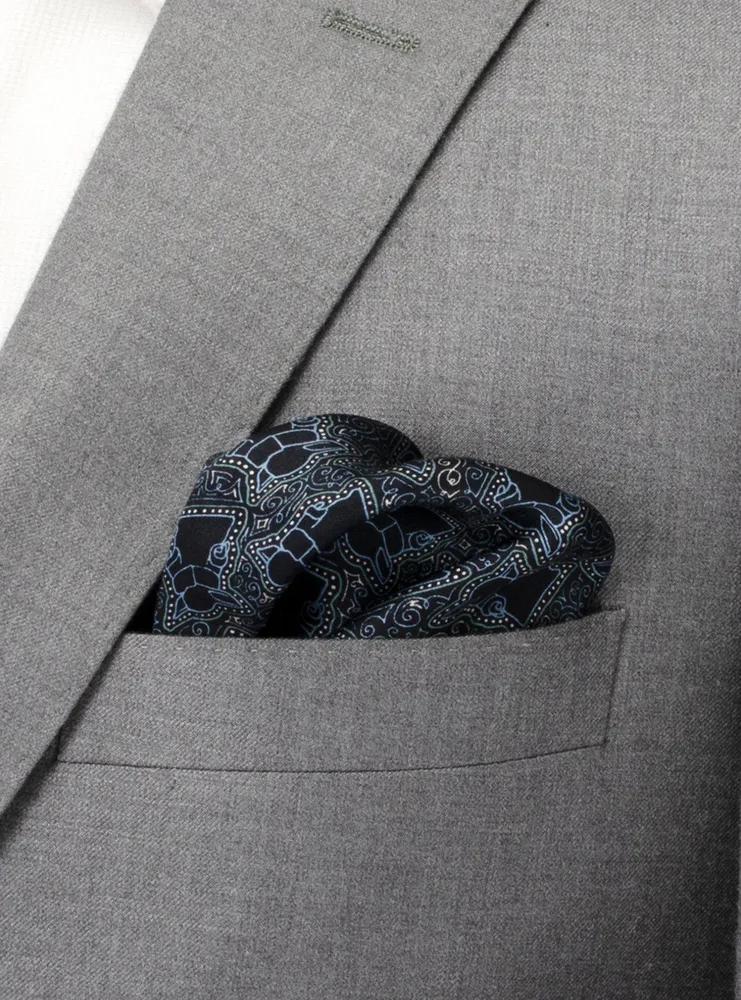Star Wars The Mandalorian The Child Outline Navy Blue Pocket Square
