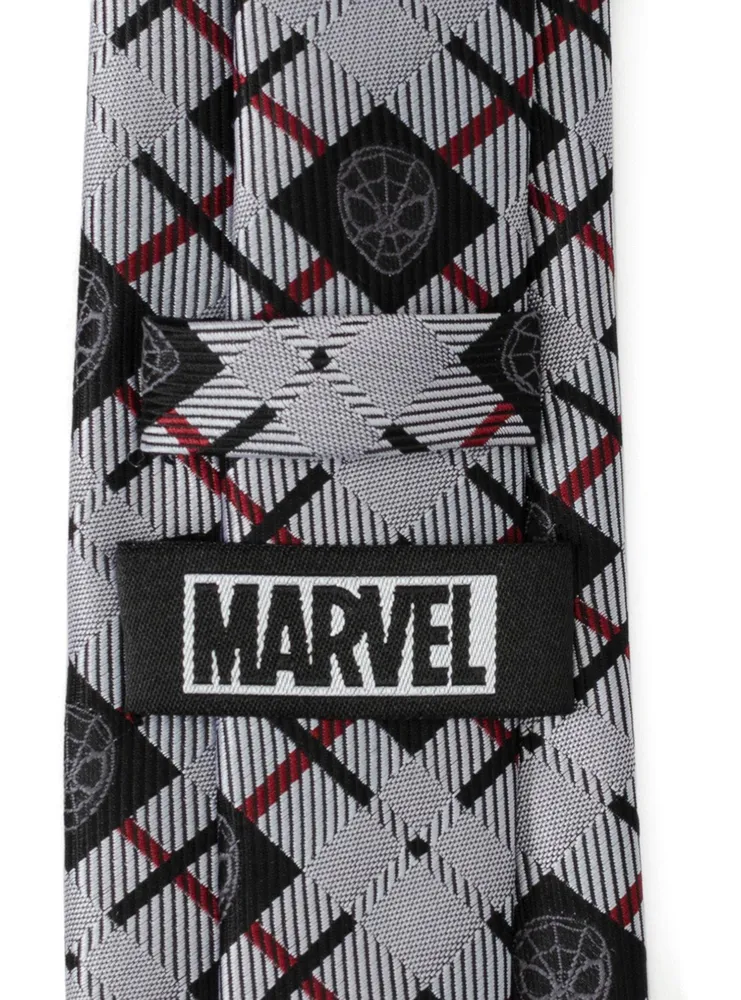 Marvel Spider-Man Plaid Black Men's Tie
