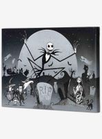 Disney The Nightmare Before Christmas Graveyard Group Black & White Canvas Wall Art Decor