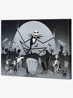 Disney The Nightmare Before Christmas Graveyard Group Black & White Canvas Wall Art Decor
