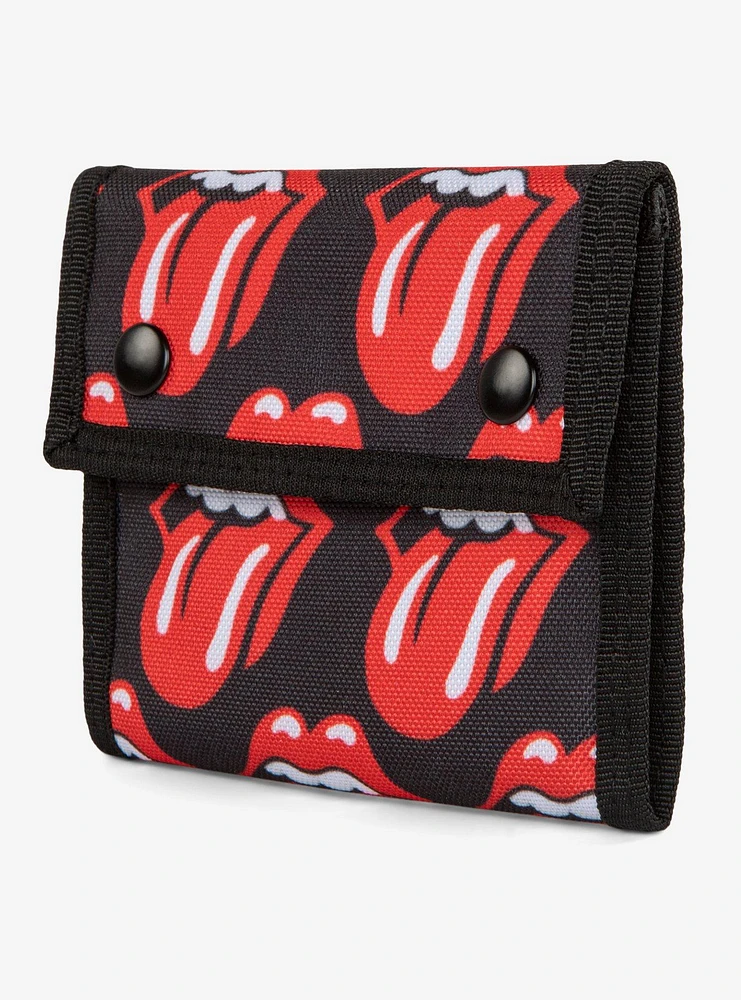 Bugatti Rolling Stones Trifold Wallet with Double Snap Closure Red and Black