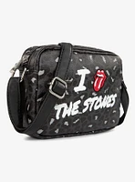 Bugatti Rolling Stones Vegan Leather Crossbody Bag Black Pattern