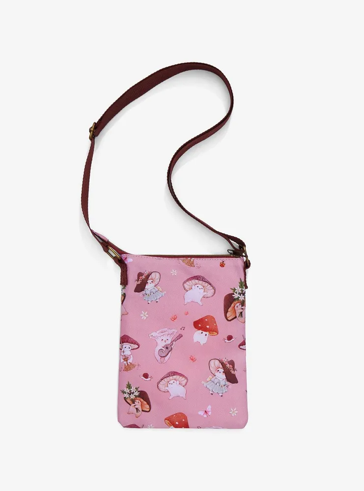 Cottagecore Mushroom Friends Passport Crossbody Bag