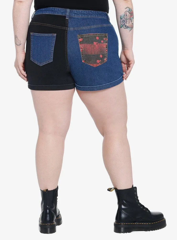 A Nightmare On Elm Street Freddy Patches Mom Shorts Plus