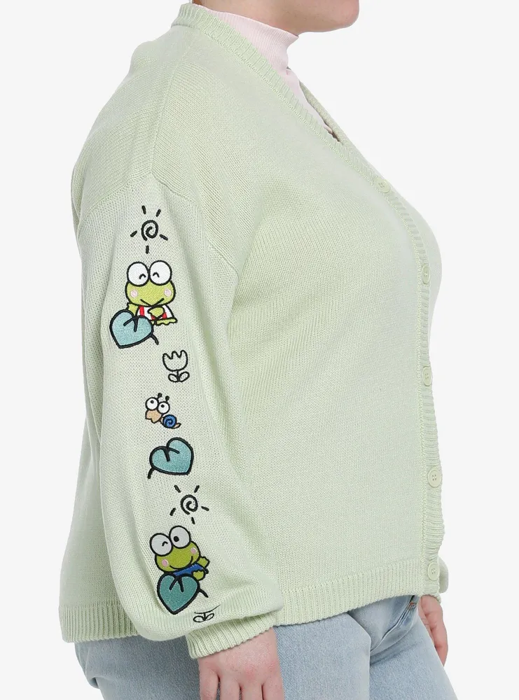 Keroppi Embroidered Skimmer Girls Cardigan Plus