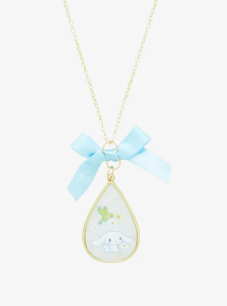 Cinnamoroll Floral Opal Pendant Necklace