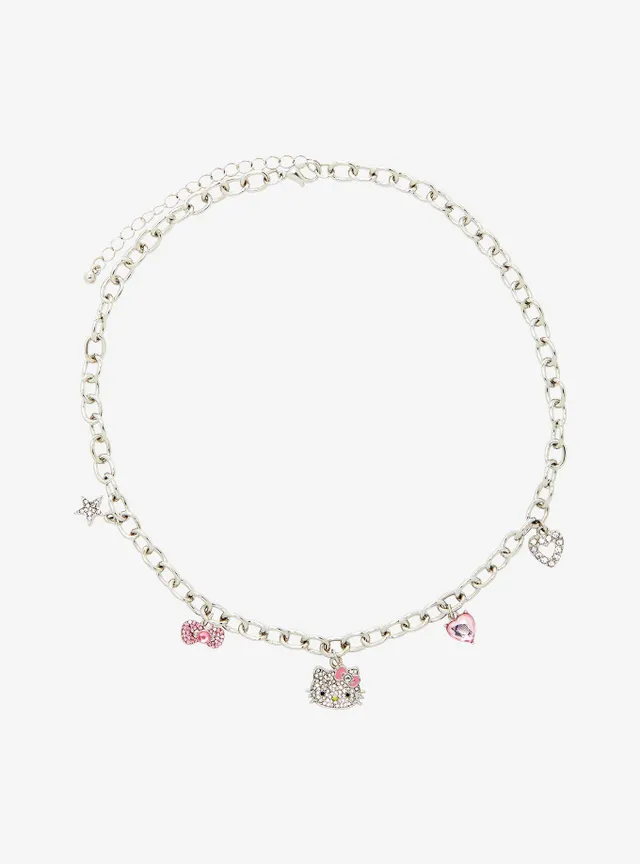 Hot Topic Hello Kitty Silver Bling Charm Necklace