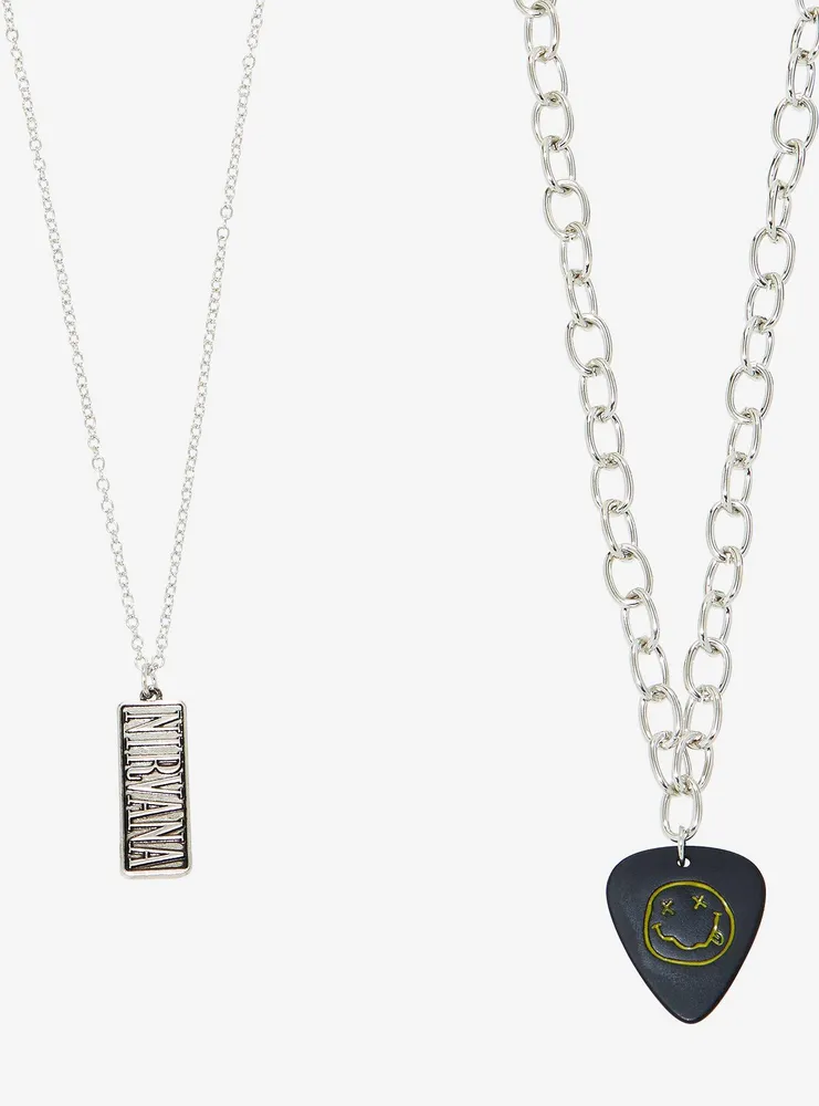 Nirvana Guitar Pick Nameplate Necklace Set