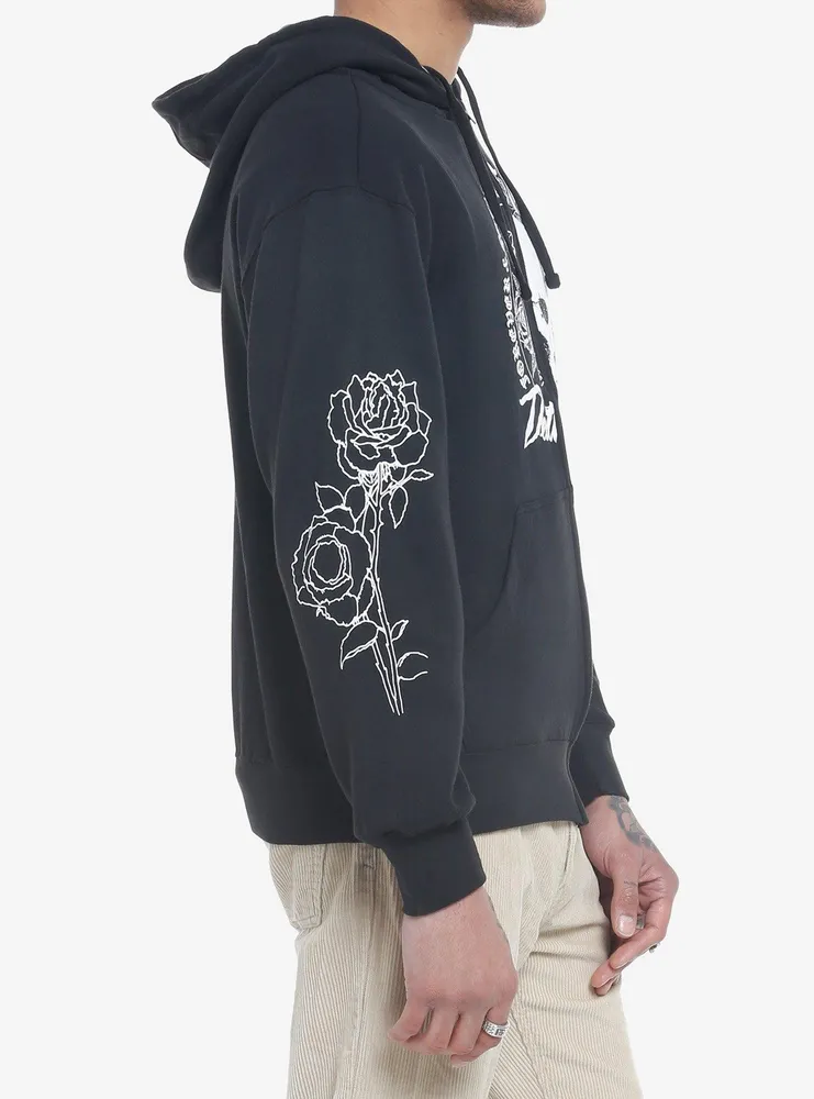 Rose Skull Designer Hoodie With Patch