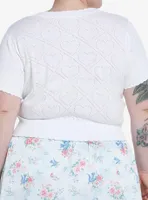 Sweet Society White Hearts Girls Crop Sweater Top Plus Size