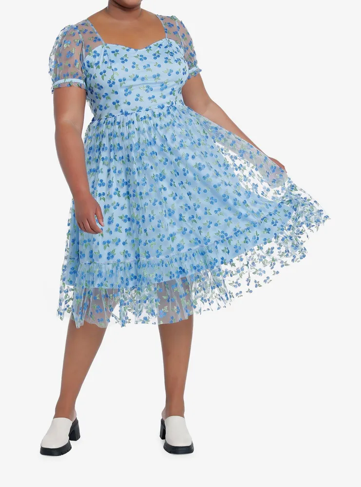 Sweet Society Blueberry Glitter Mesh Dress Plus