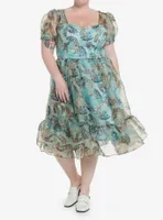 Thorn & Fable The Birth Of Venus Mesh Puff Sleeve Dress Plus