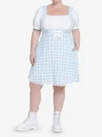 Sweet Society Blue & White Gingham Corset Dress Plus