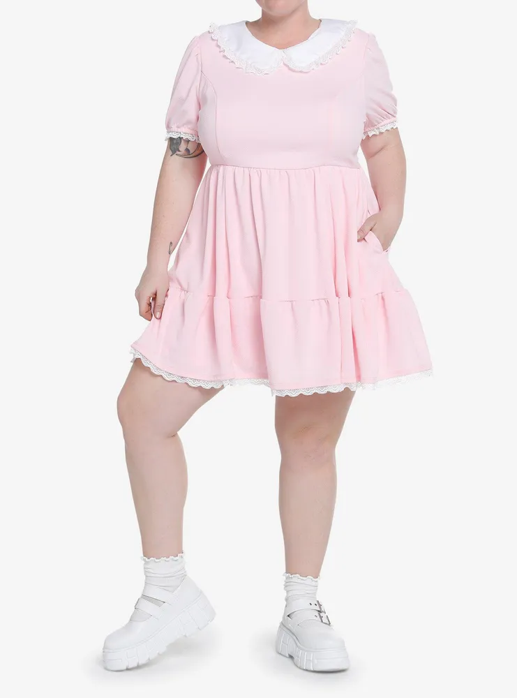 Sweet Society Pink Collared Dress Plus