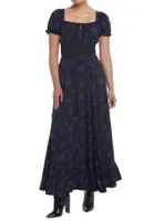 Cosmic Aura Purple Rose Maxi Dress