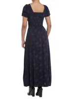 Cosmic Aura Purple Rose Maxi Dress