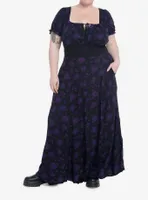 Cosmic Aura Purple Rose Maxi Dress Plus