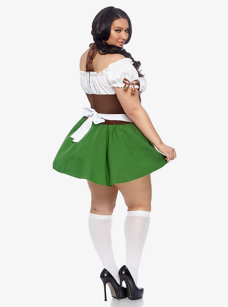 Gretchen Costume Dress with Trim Stockings Bows Plus