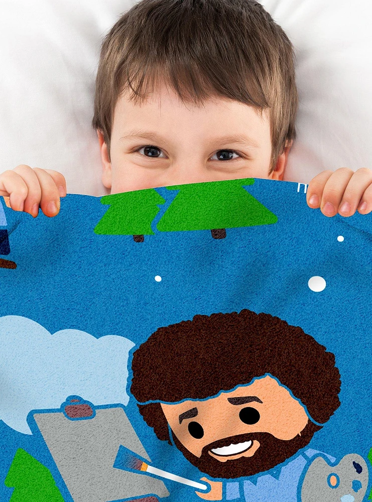 Bob Ross Raschel Throw Blanket