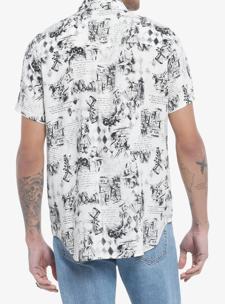 Alice's Adventures Wonderland Woven Button-Up