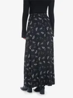 Black Moth Button Front Maxi Skirt