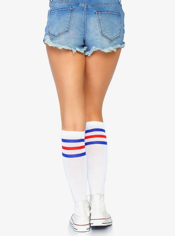 Athletic Striped Knee High Socks