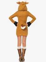Cozy Fawn Costume Dress with Ear Hood and Fawn Tail