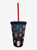 Demon Slayer: Kimetsu No Yaiba Tumbler with Straw, Notebook, and Keychain Set