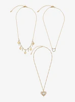 Dainty Gold Heart Necklace Set