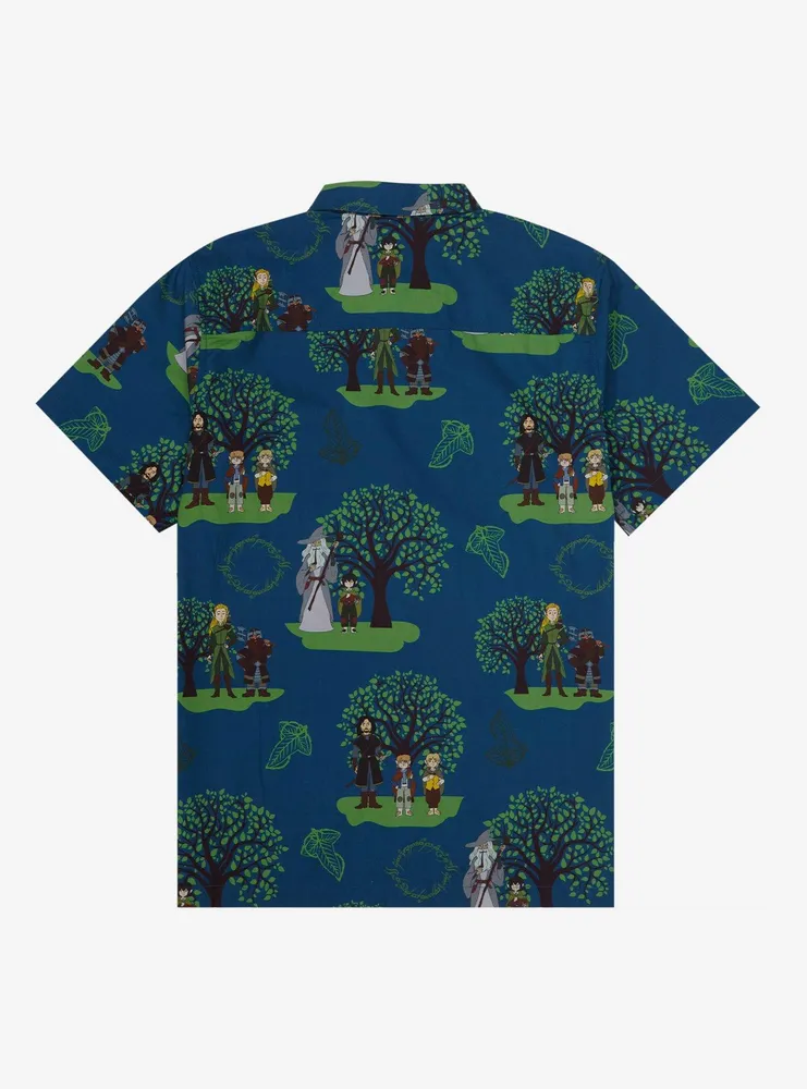 the Lord of Rings Character Portraits Allover Print Woven-Button Up - BoxLunch Exclusive