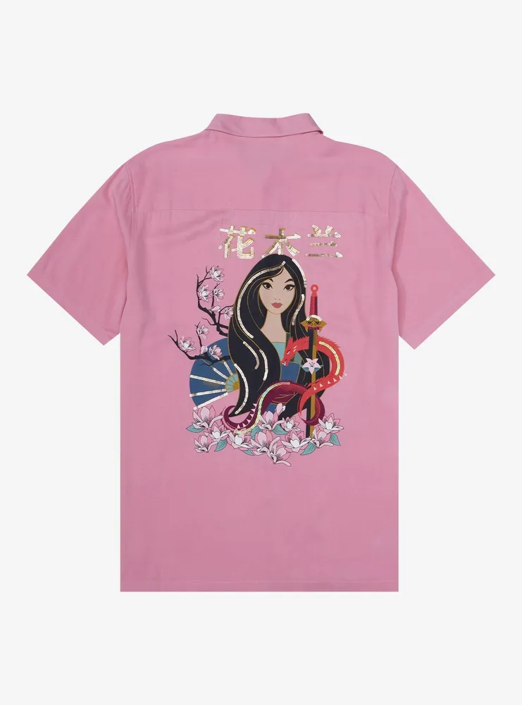 Disney Mulan Traditional Portrait Woven Women’s Button-Up - BoxLunch Exclusive