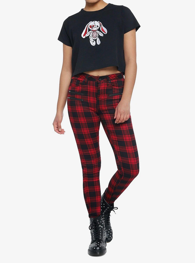 Stitched Bunny Girls Boxy Crop T-Shirt