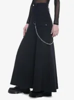 Chain Suspender Zipper Maxi Skirt