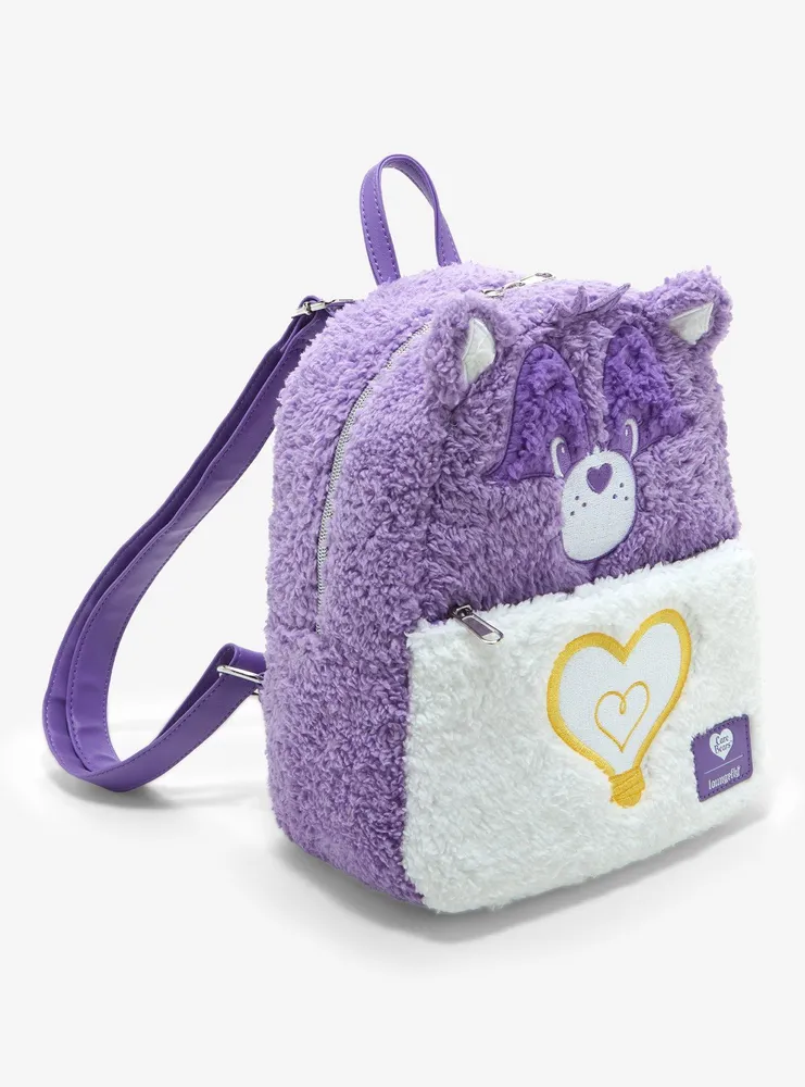 Loungefly Care Bears Bright Heart Raccoon Fuzzy Mini Backpack