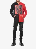 Black & Red Skull Split Hoodie