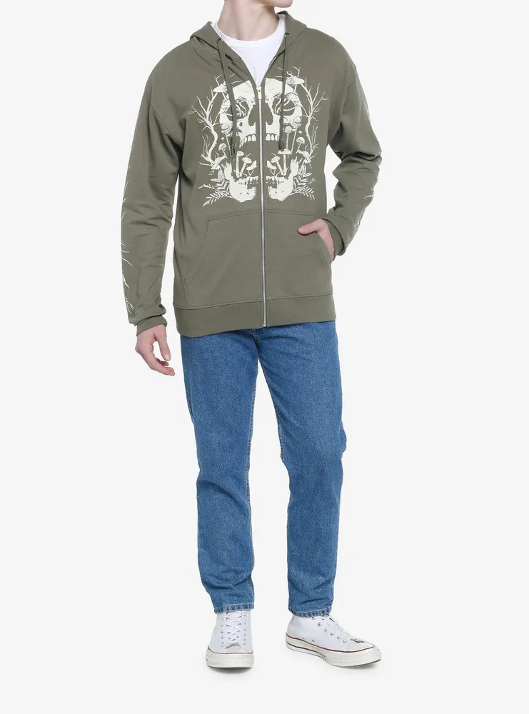 Mushrooms & Thorns Skull Hoodie