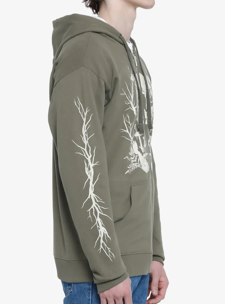 Mushrooms & Thorns Skull Hoodie