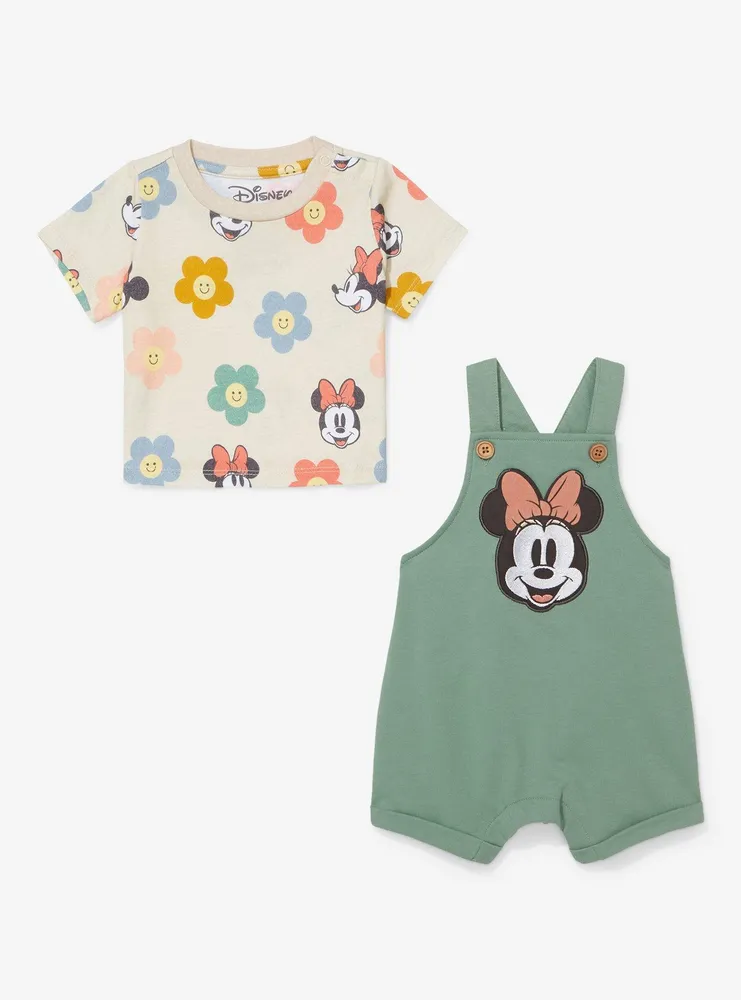 Disney Minnie Mouse Floral Infant Overall Set - BoxLunch Exclusive