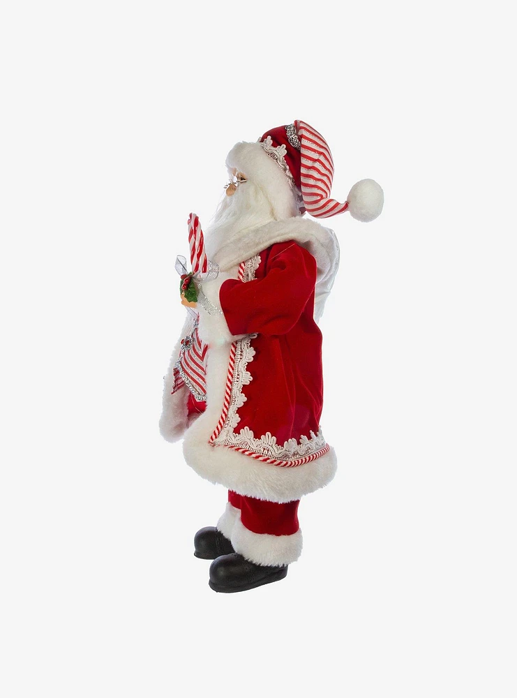 Kurt Adler Kringle Klaus Peppermint Santa Figure