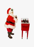 Kurt Adler Coke Santa with Table Cooler Figure