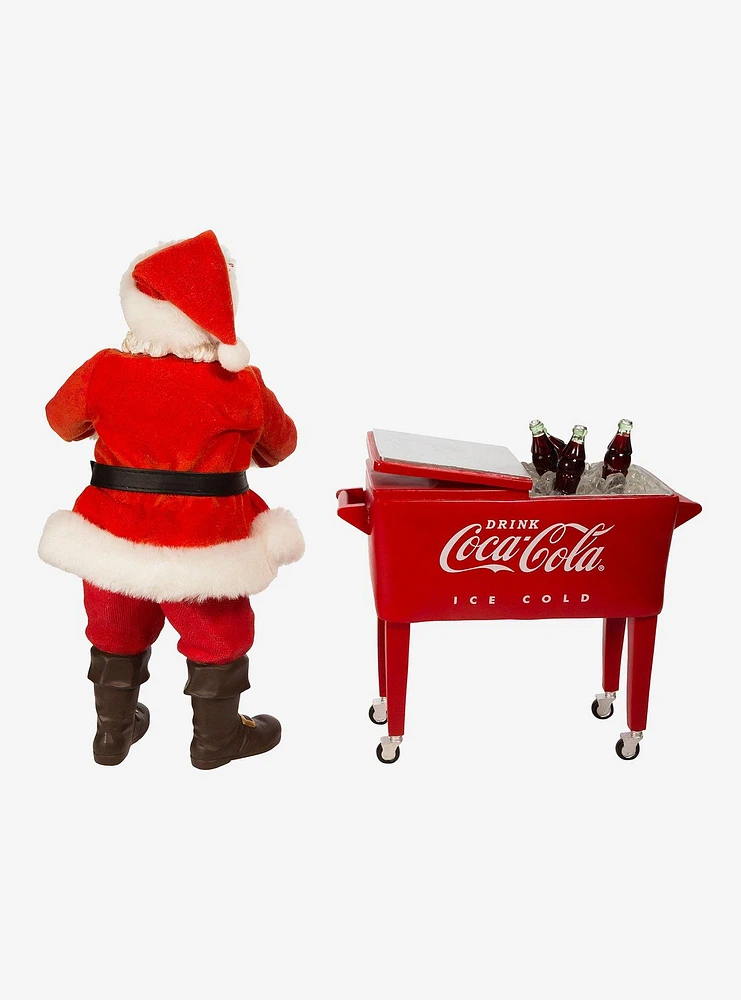 Kurt Adler Coke Santa with Table Cooler Figure
