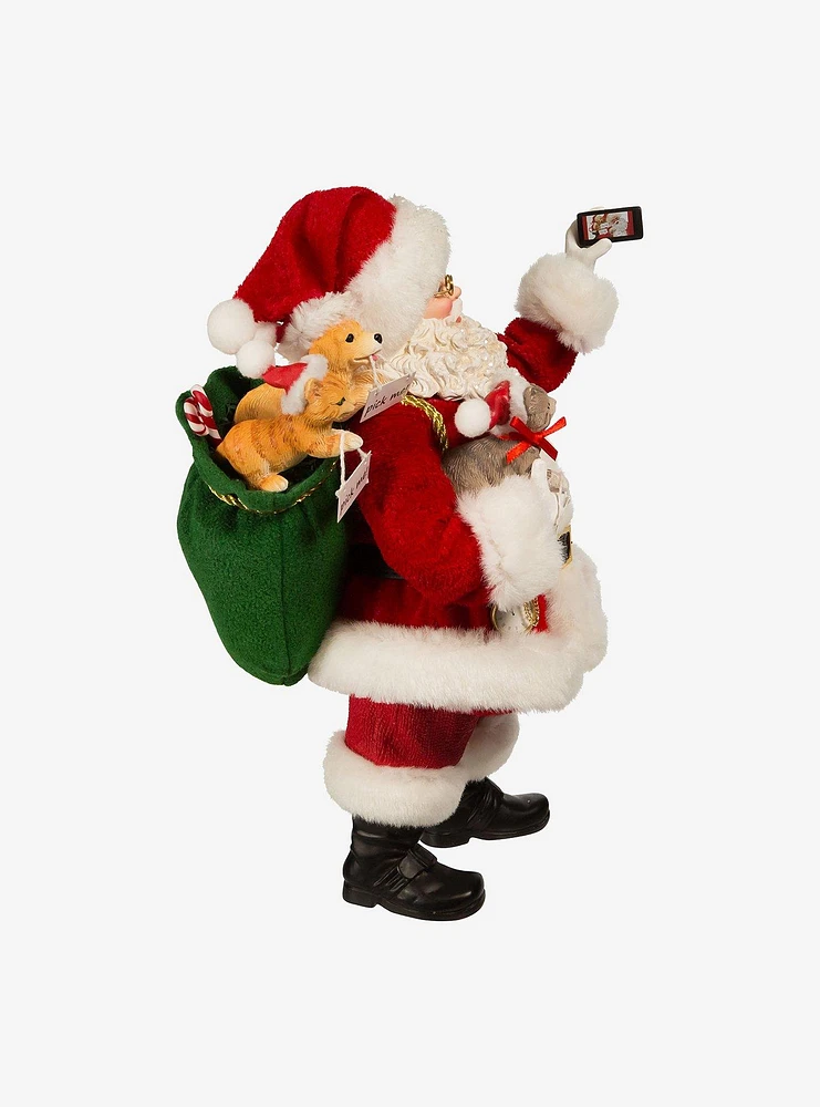 Kurt Adler Fabriche Santa Taking Selfie Figure