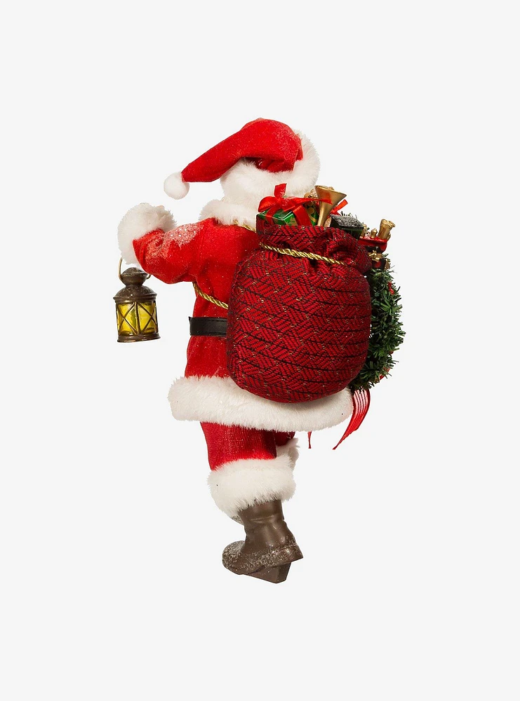 Kurt Adler Fabriche Santa with Wreath and Lantern Figure