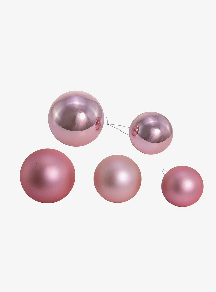 Kurt Adler Shiny and Matte Glass Ball Ornaments Set