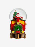 Kurt Adler Musical Santa Driving Train Snow Globe