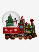 Kurt Adler Musical Santa Driving Train Snow Globe