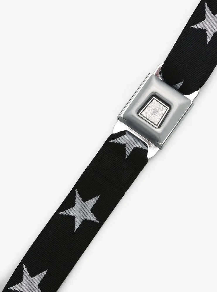 Buckle-Down Black & White Stars Seat Belt Belt